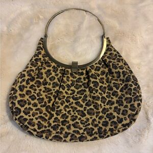 mundi Leopard Print Women's Bag with Metal Handle